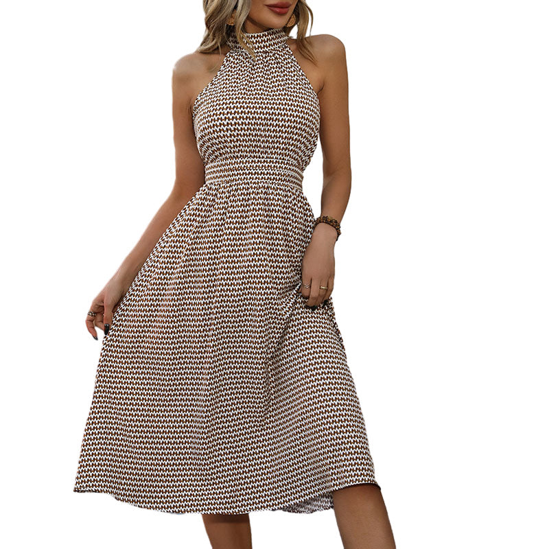 Robe midi à dos nu pour femmes avec des détails froncés Chic und Stil
