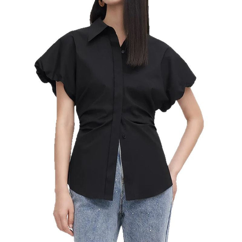 Haut à manches courtes pour femmes avec détail de taille cintrée Chic und Stil
