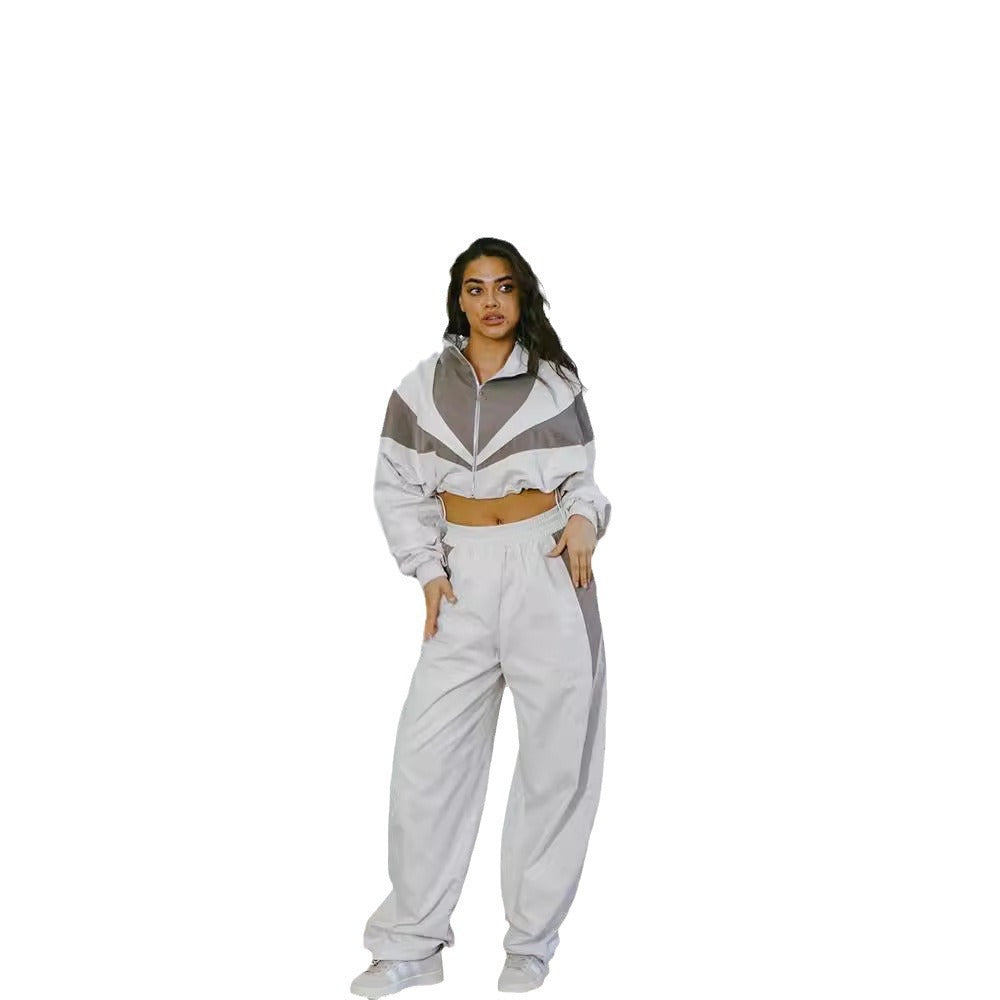 Ensemble de vestes et pantalons sportives pour femmes avec éléments contrastants et coupe confortable Chic und Stil