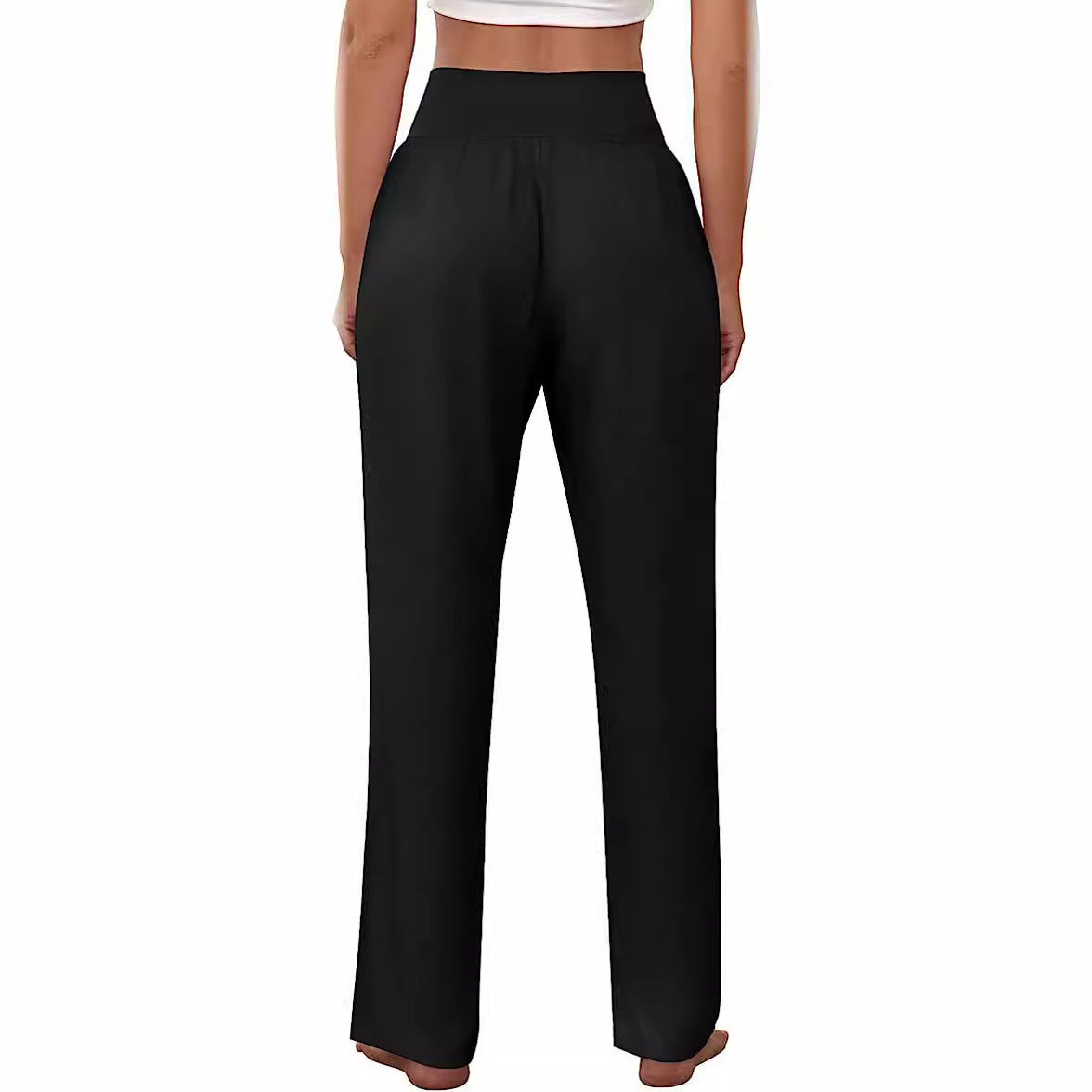 Pantalon de loisirs confortable pour femmes à taille haute avec poches latérales Chic und Stil