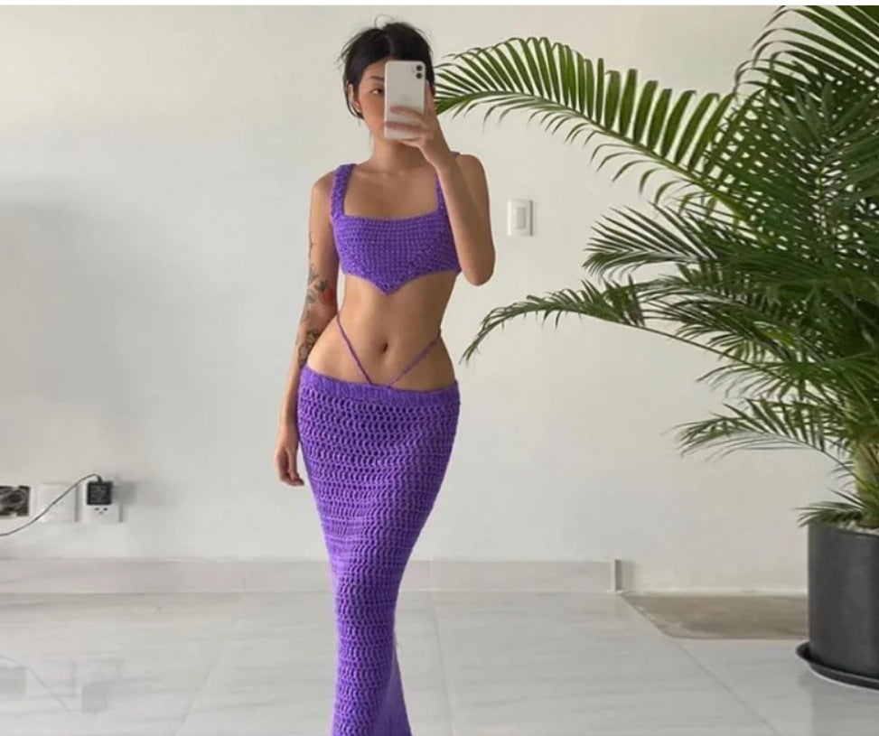 Robe en crochet pour dames avec une coupe raffinée et un design unique Chic und Stil