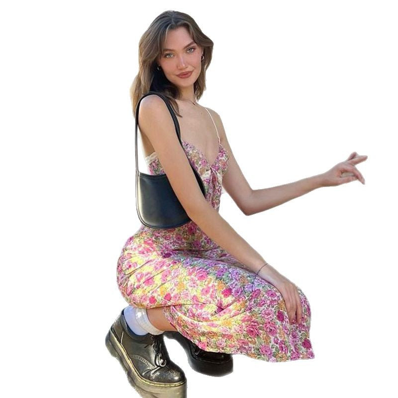 Robe slip Chic und Stil à fleurs pour femmes