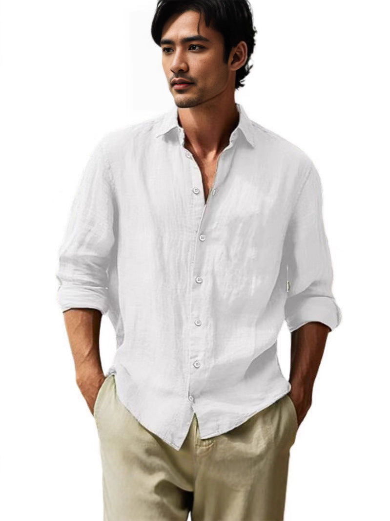 Chemise en lin légère pour hommes avec patte de boutonnage courte et coupe décontractée Chic und Stil