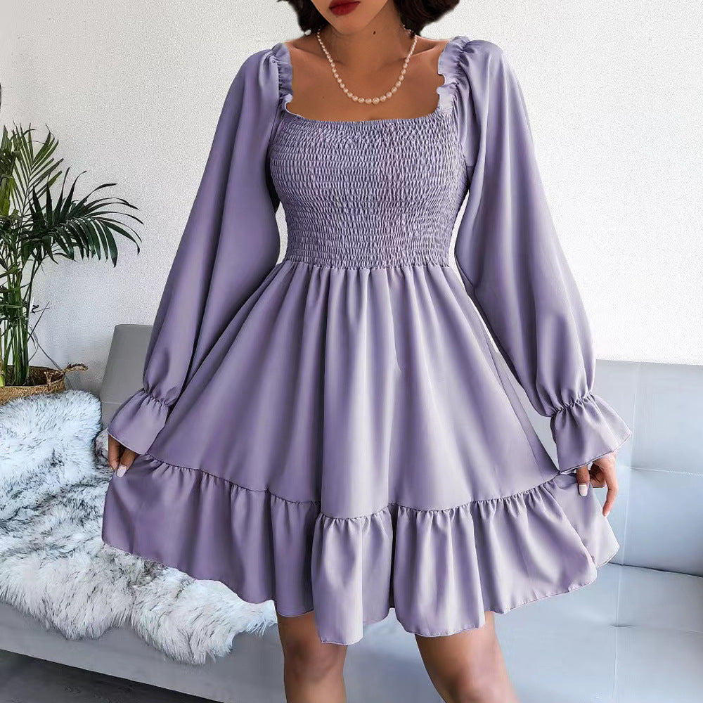 Robe volant pour femmes avec des manches bouffantes et taille élastique Chic und Stil