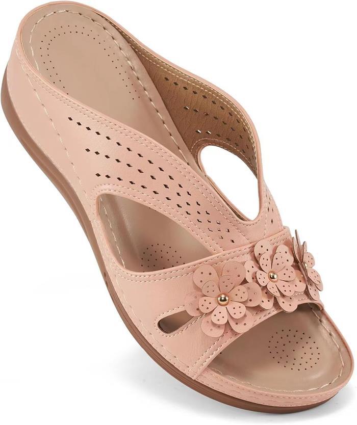Sandales antidérapantes décorées de fleurs Chic und Stil pour femmes