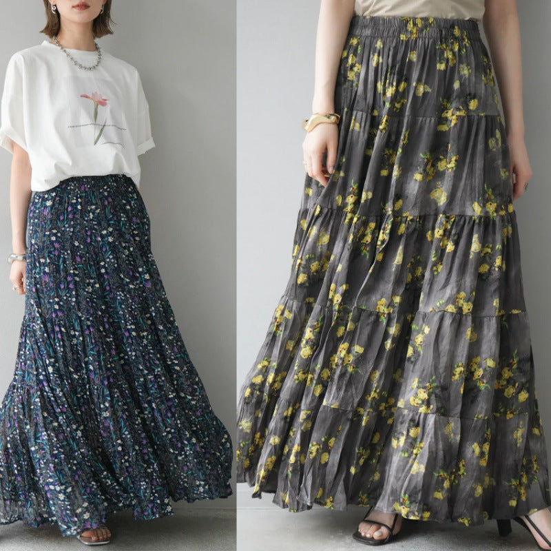 Femmes Jupes Maxi Fleur Chic und Stil