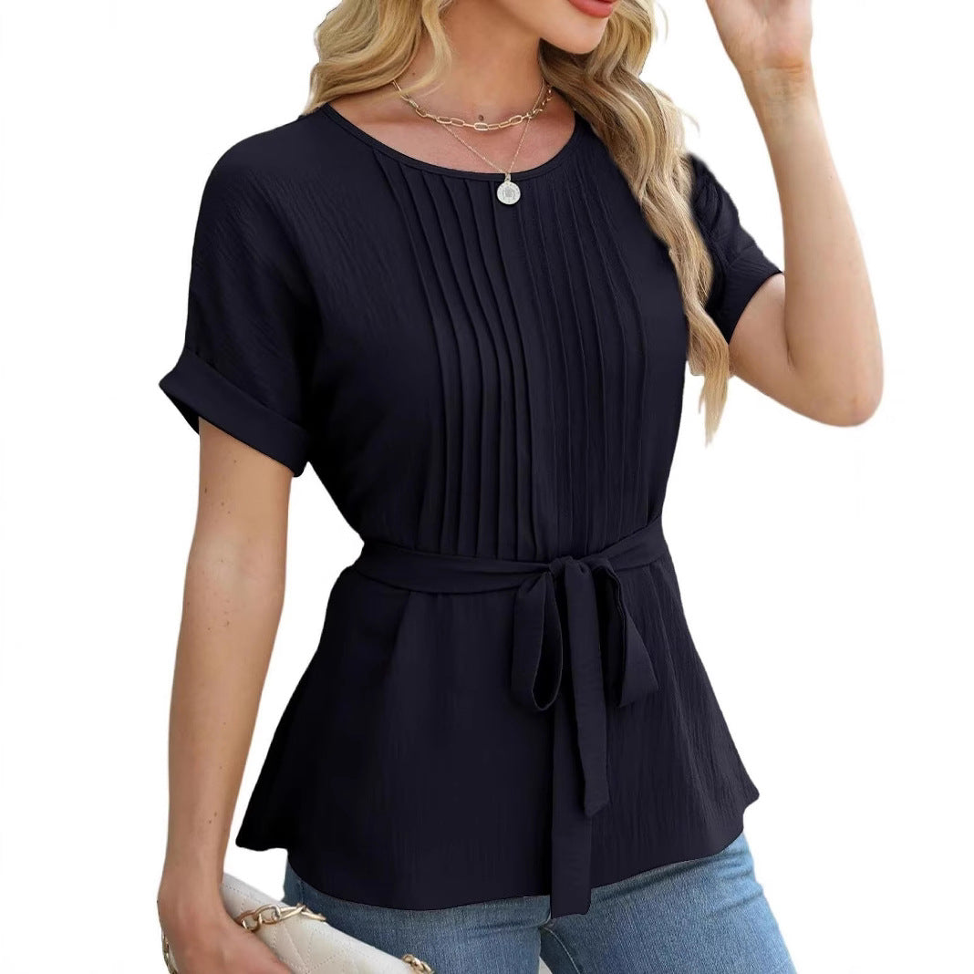 Chemisier femme avec détails froncés et ceinture latérale Chic und Stil