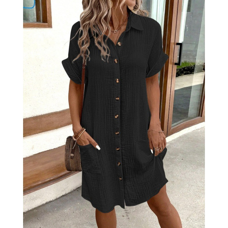 Robe chemise pour femmes avec patte de boutonnage et poches pratiques Chic und Stil
