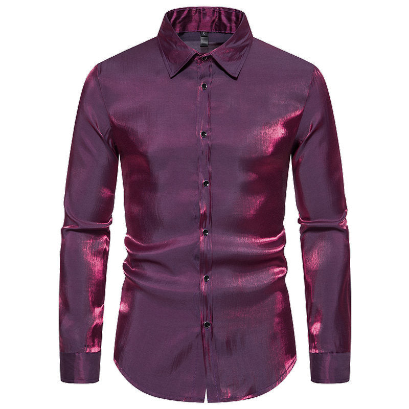 Chemise à manches longues pour hommes avec finition brillante et coupe élégante Chic und Stil