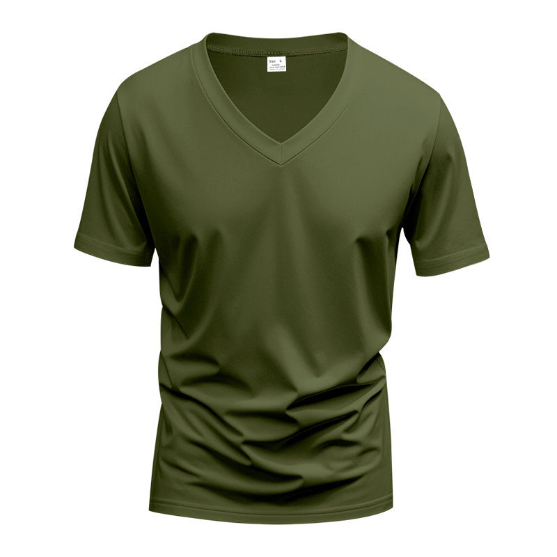 T-shirt fonctionnel pour hommes avec col V en matériau respirant Chic und Stil