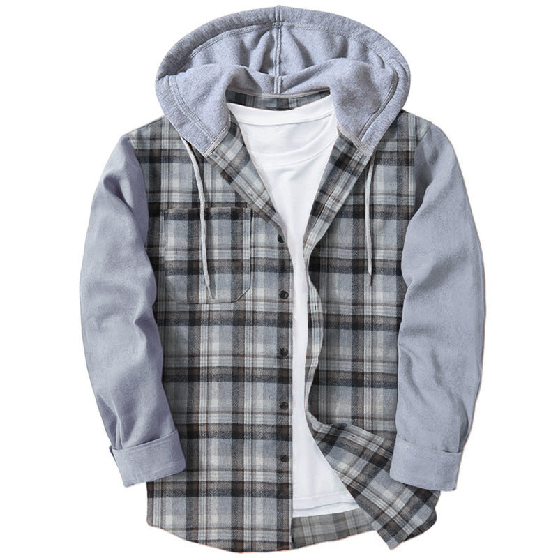 Chemises de bûcheron décontractées pour hommes avec capuche et deux poches plaquées Chic und Stil