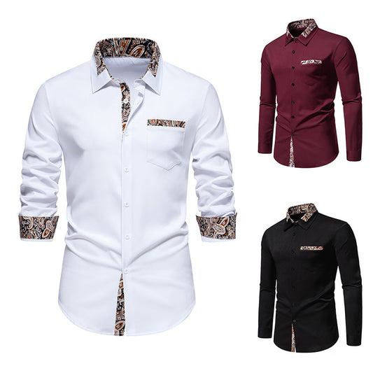 Chemise à manches longues classique pour hommes avec un motif paisley moderne Chic und Stil