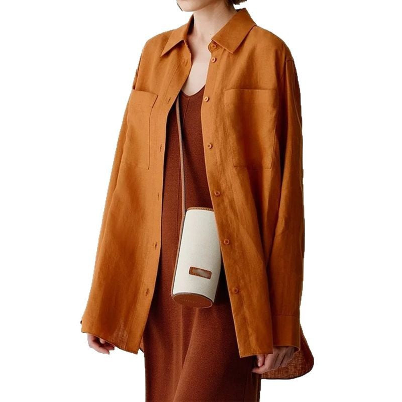 Chemise en lin légère à boutons pour femmes Chic und Stil