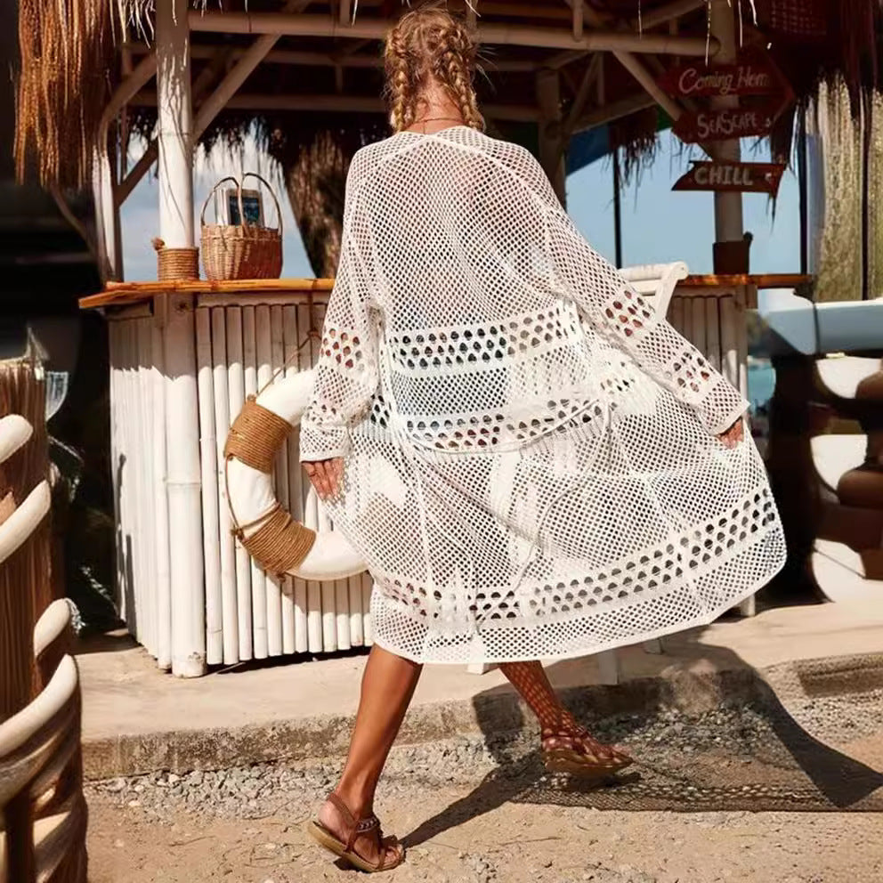 Cardigan femme avec motif crochet artistique et coupe aérienne Chic und Stil