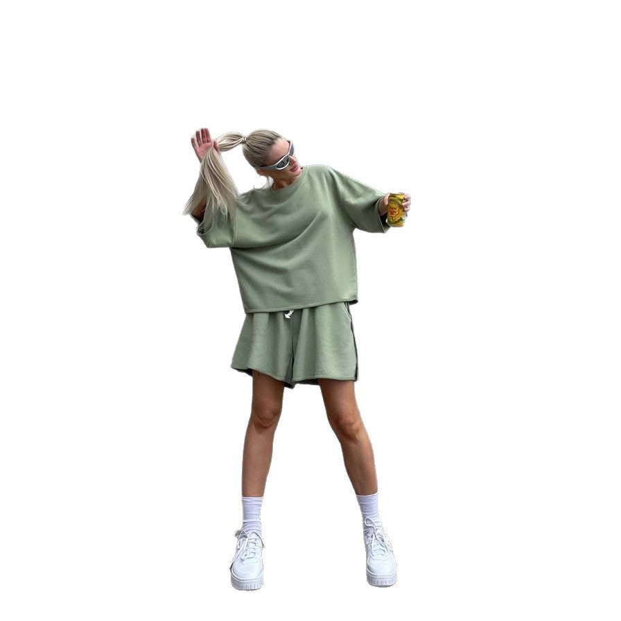 Ensemble haut décontracté et shorts pour femmes avec coupe surdimensionnée et séchage rapide Chic und Stil