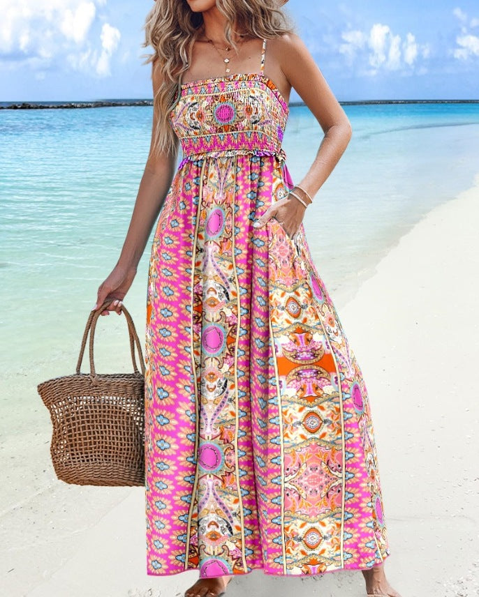 Robe maxi de soleil bohéme pour femmes Chic und Stil