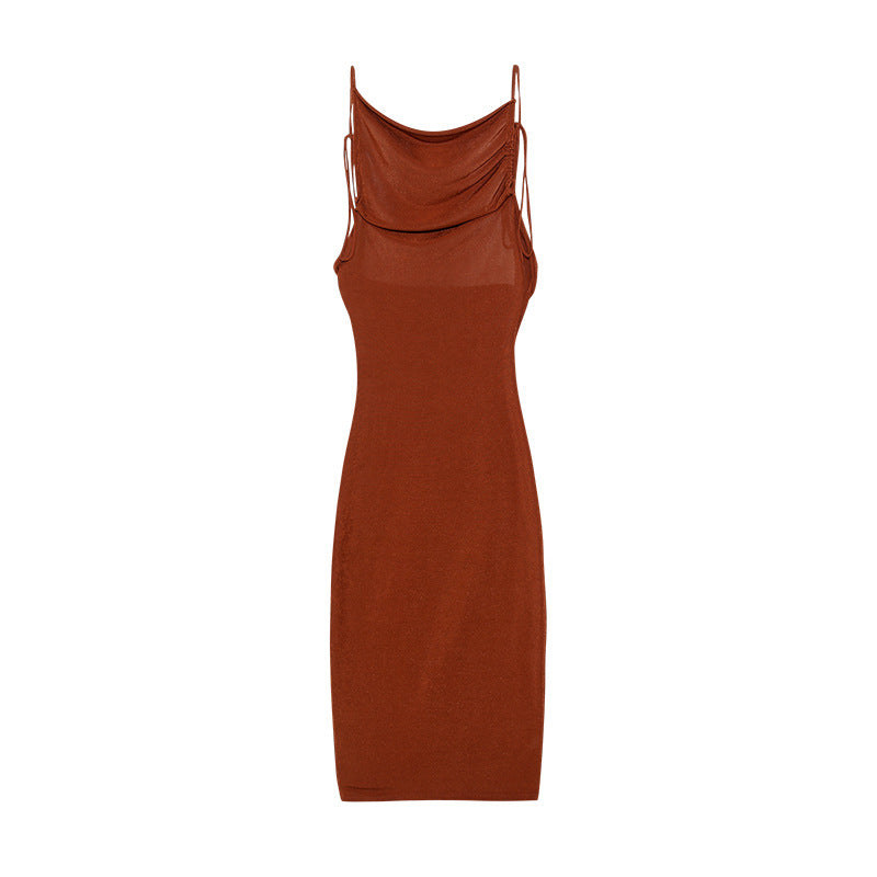 Robe moulante à volants pour femmes avec bretelles réglables Chic und Stil