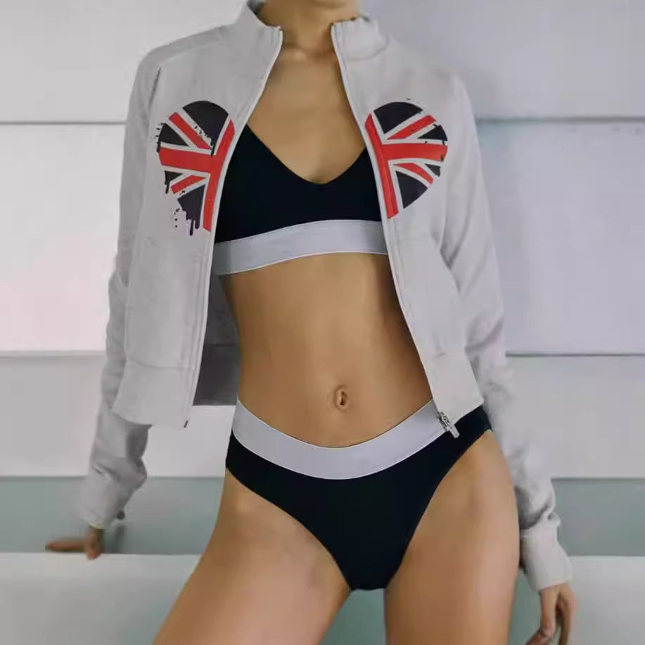 Veste à capuche pour femmes avec design créatif et impression tendance Union Jack Chic und Stil