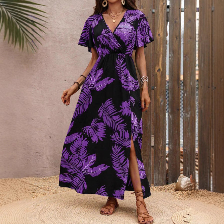 Robe Maxi Cover-Up imprimé tropical pour femmes Chic und Stil