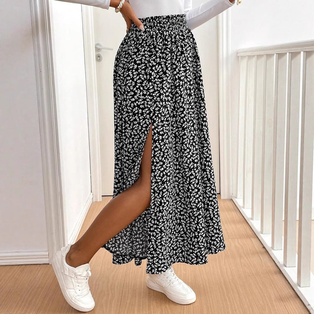 Jupe maxi femme avec motif floral et fente latérale Chic und Stil