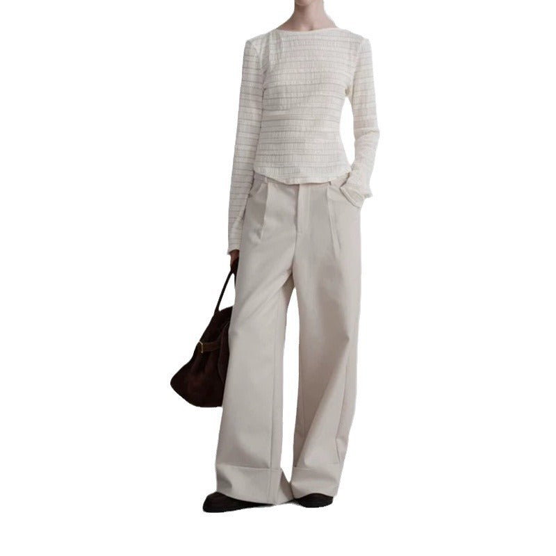 Top long à manches longues texturé pour femmes Chic und Stil 1750847176