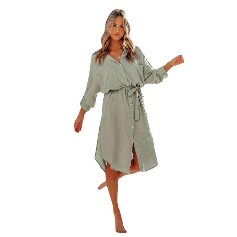 Robe chemise midi à boutons femmes Chic und Stil