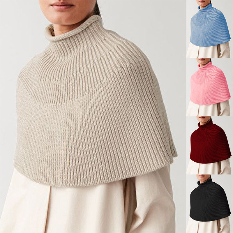 Cape en tricot pour dames avec col montant et fine structure en rib Chic und Stil