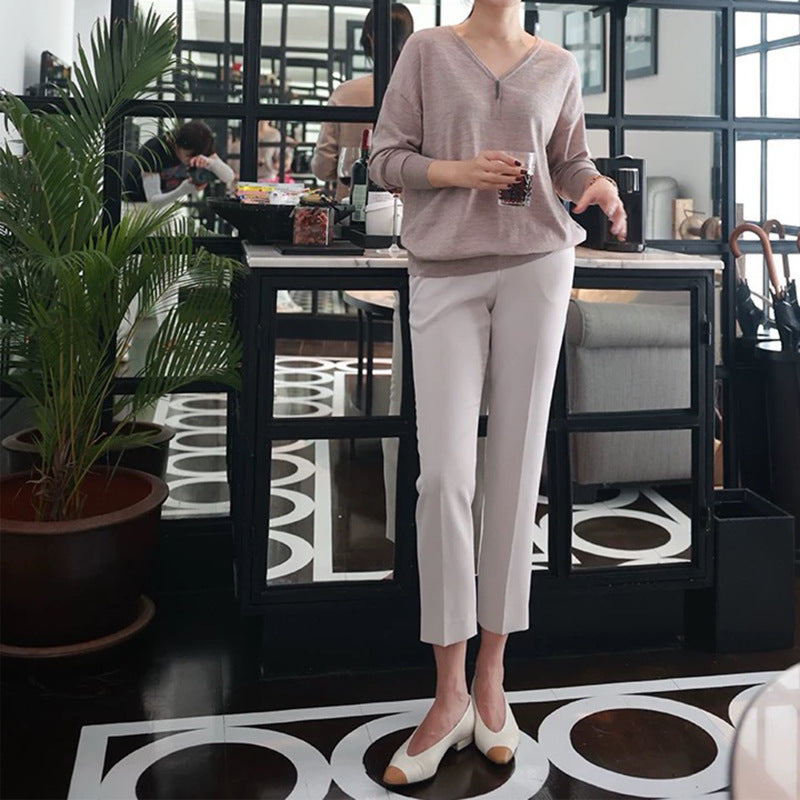 Pantalons de tailleur taille haute pour femmes Chic und Stil 1750846757