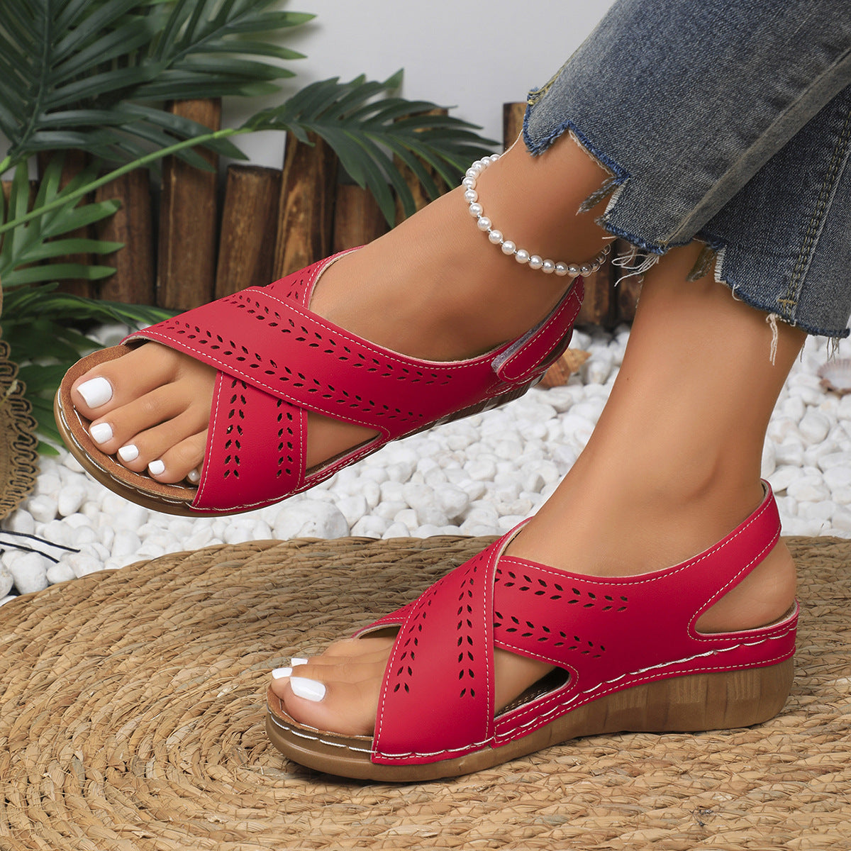 Sandales confortables pour femmes avec lacets respirants Chic und Stil