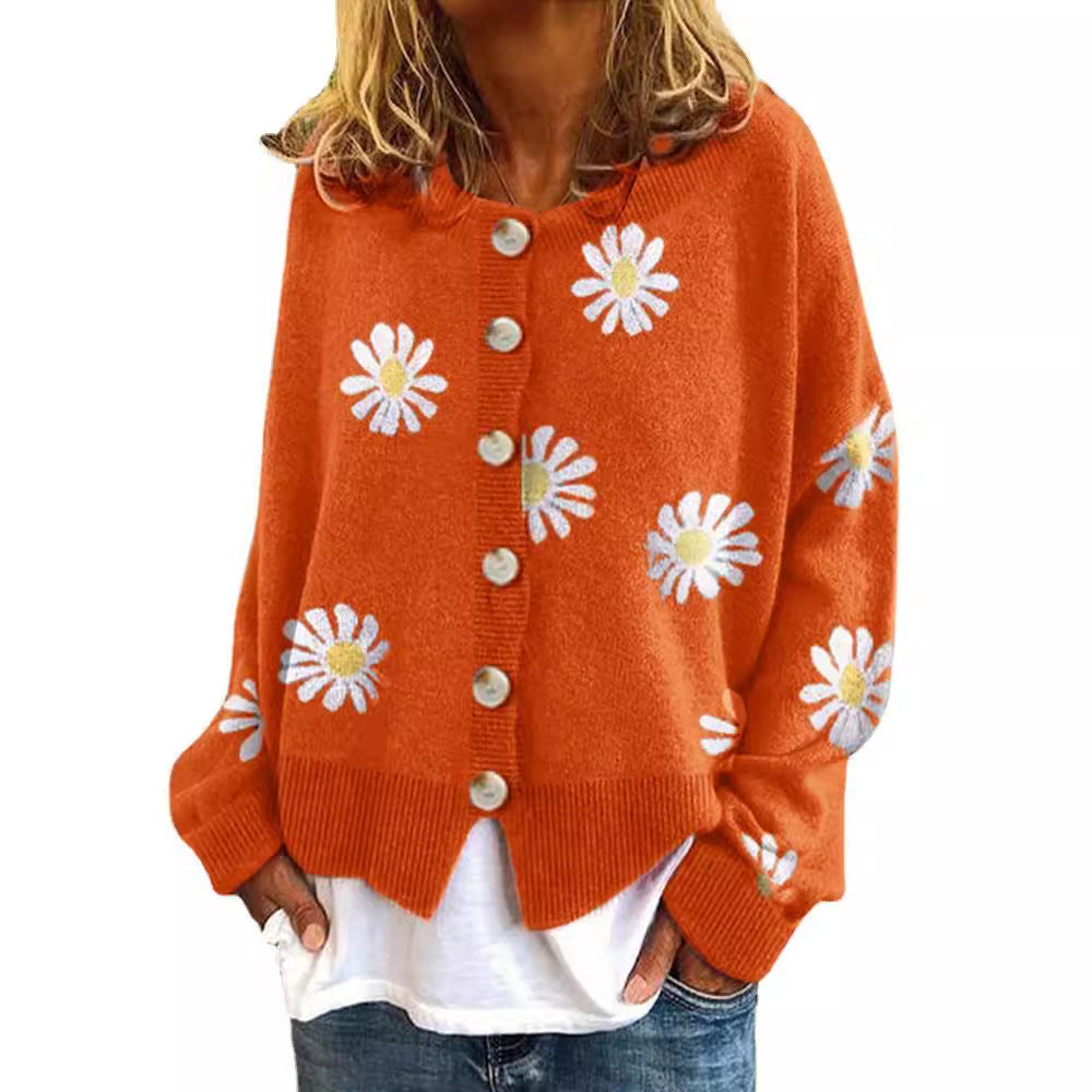 Pull en coton coloré pour femmes avec motif floral Chic und Stil