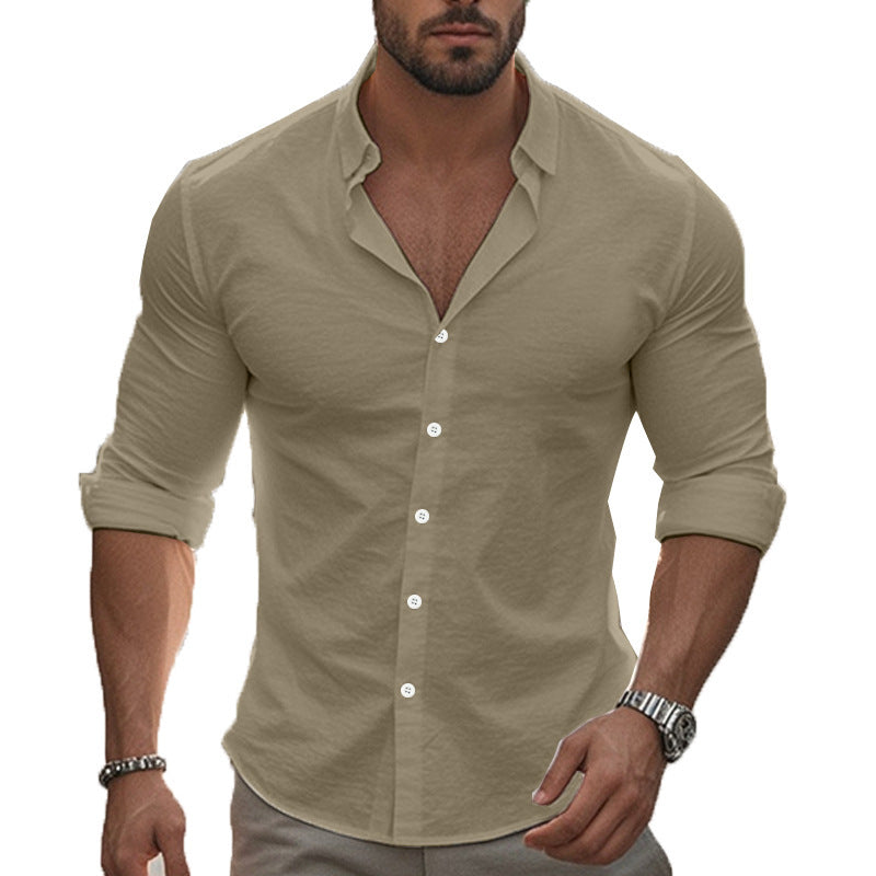 Hommes élégante chemise à manches longues avec surface texturée et col à la mode Chic und Stil
