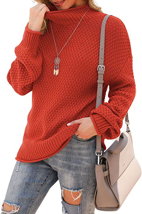 Pull femme avec col haut et motif en tricot structuré Chic und Stil