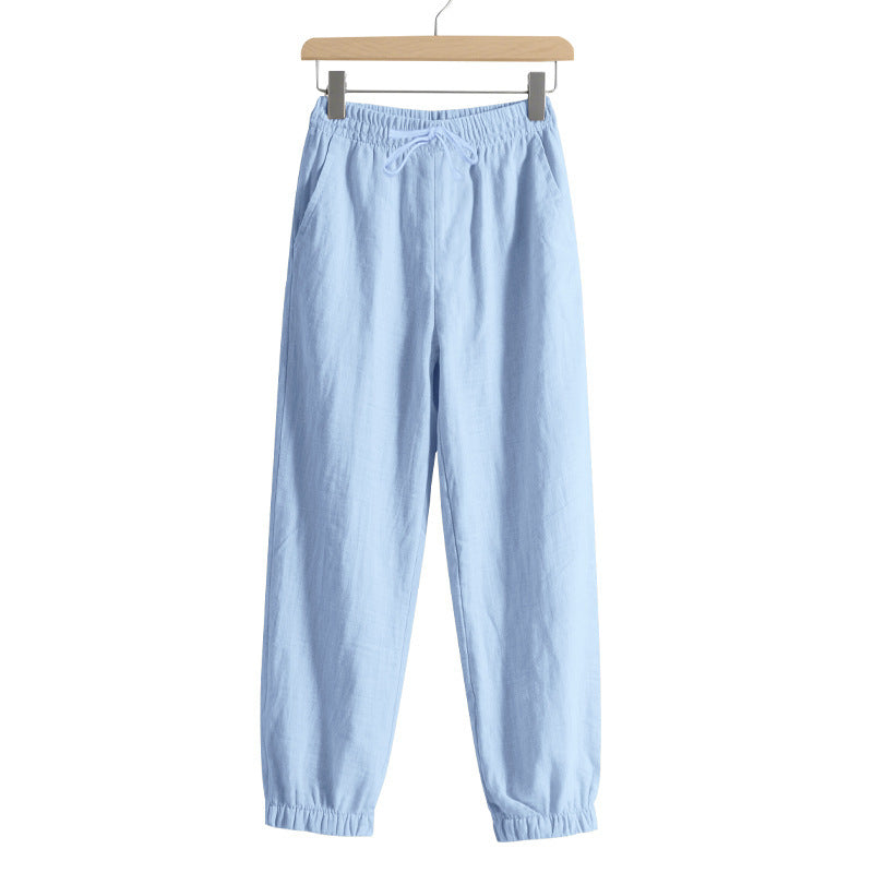 Pantalons de loisirs en lin aérés pour femmes avec taille élastique Chic und Stil