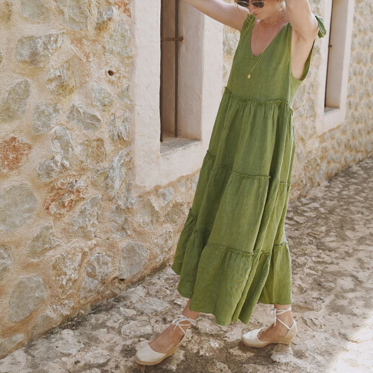 Robe maxi à niveaux pour femmes avec bretelles réglables Chic und Stil