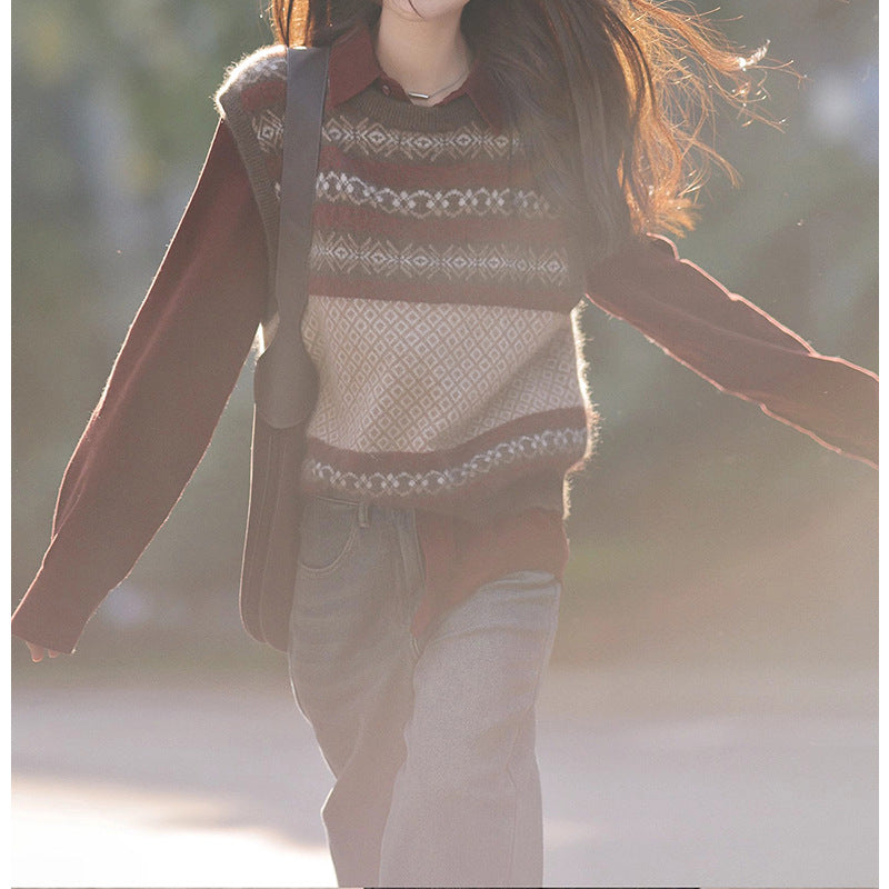 Pull superposé en tricot confortable Chic und Stil pour femmes