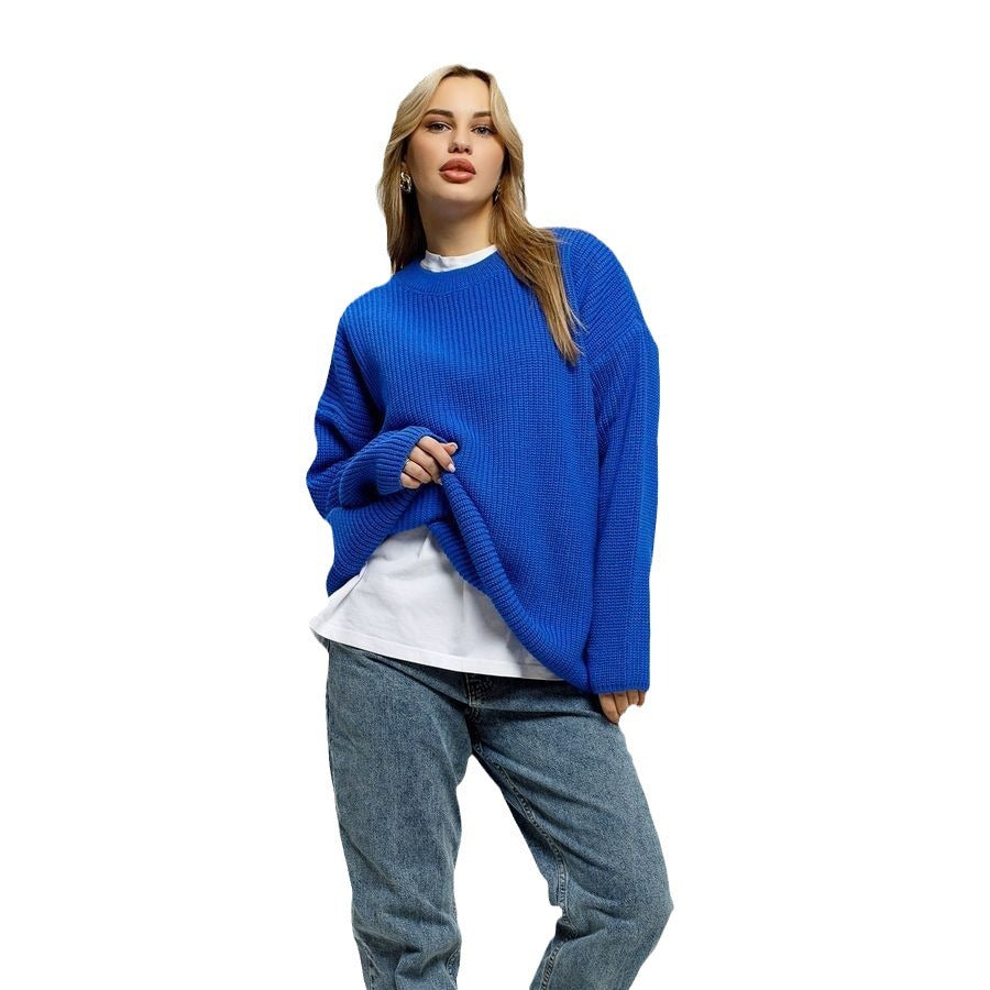 Pull en tricot décontracté pour femmes avec des épaules tombantes et un motif en torsades moderne Chic und Stil
