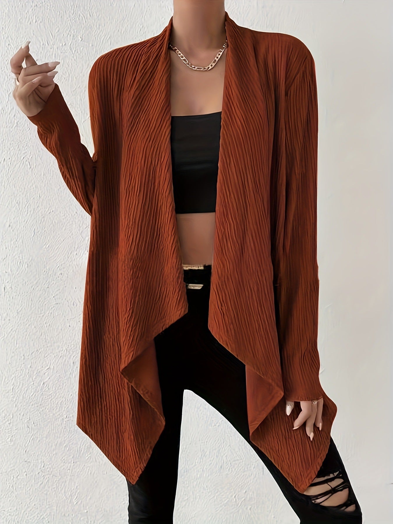 Dame Veste en tricot décontractée avec motif gaufré moderne Chic und Stil