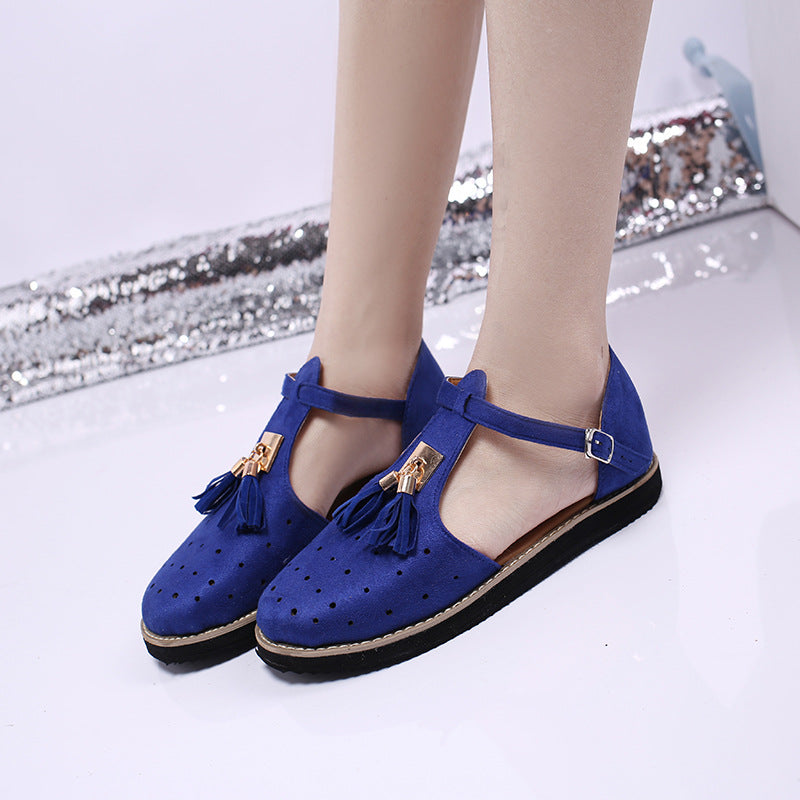 Ballerines élégantes pour dames avec un détail de frange tendance et une sangle réglable Chic und Stil