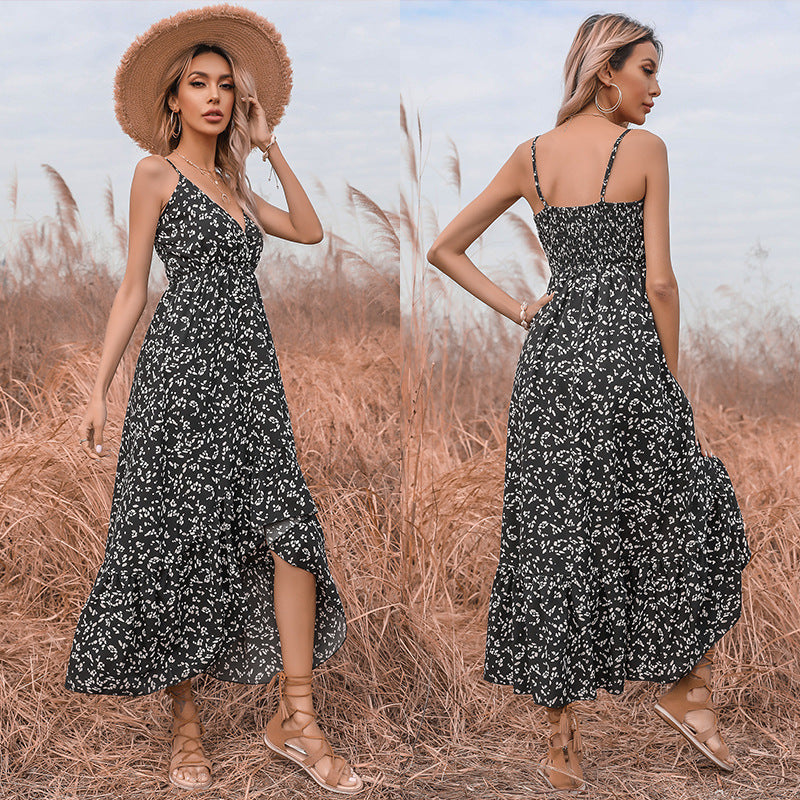 Robe maxi boho femme à couches avec bretelles réglables Chic und Stil
