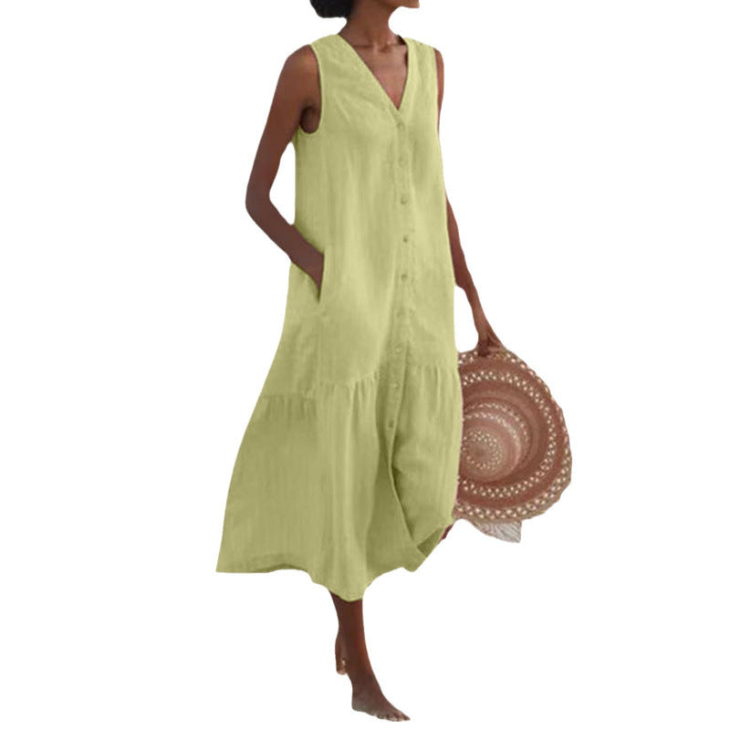 Dames robe en lin estivale Chic und Stil