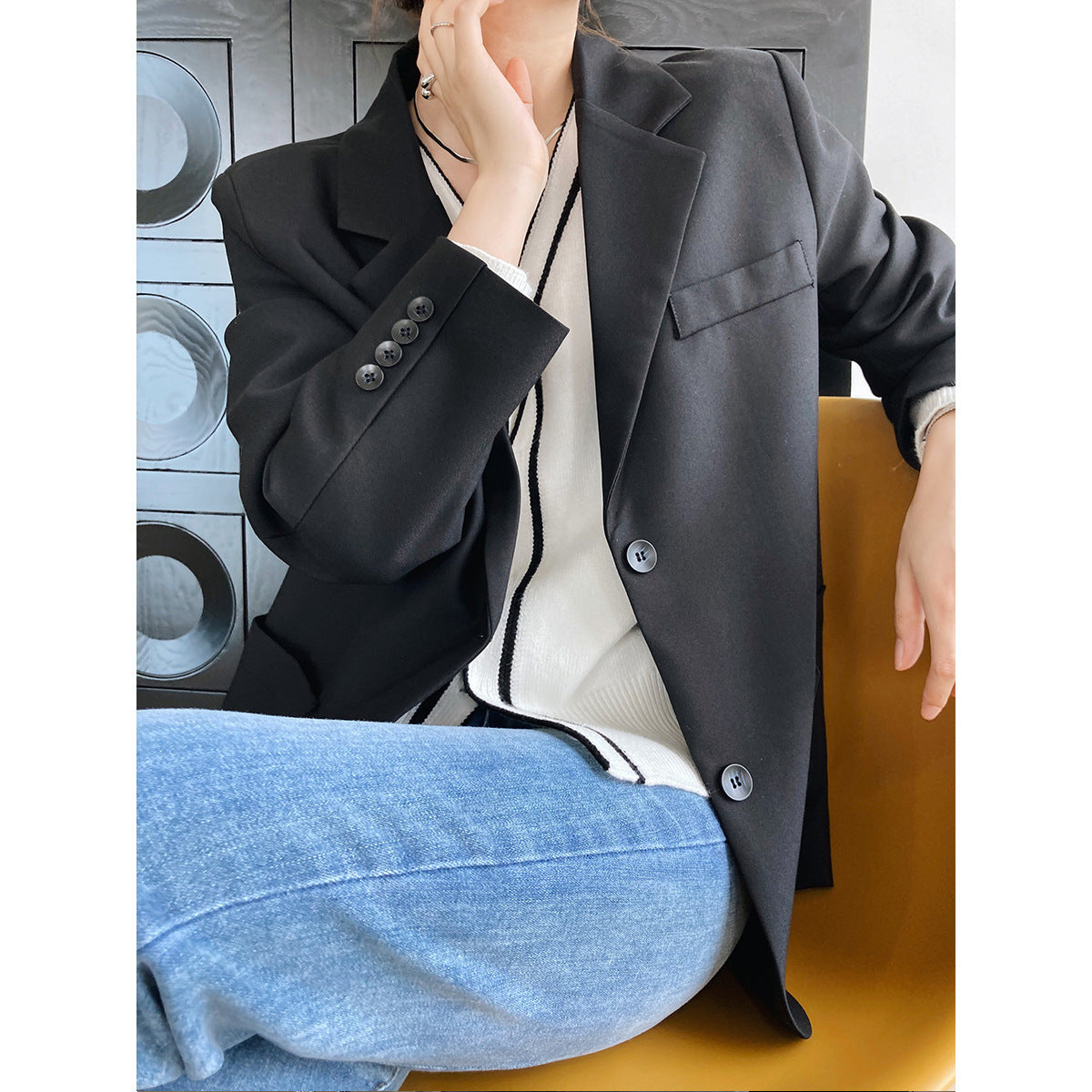 Blazer Femme Classique Ajusté Chic und Stil 1750846712