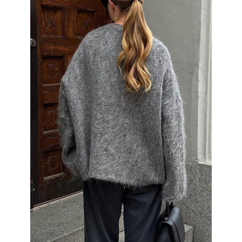 Cardigan en tricot décontracté pour femmes avec coupe oversized et détails de bouton Chic und Stil