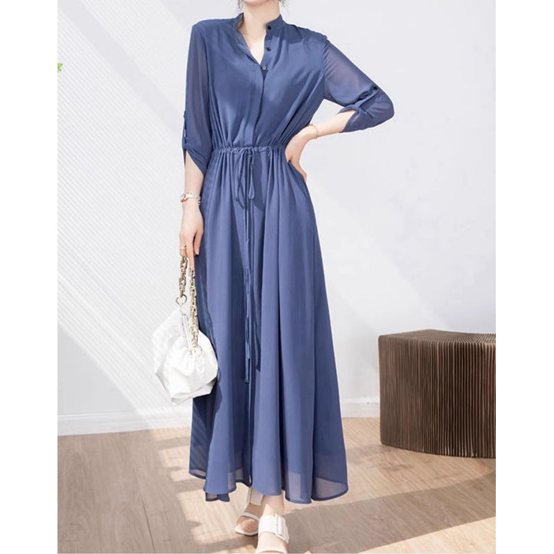 Robe Maxi Élégante pour Femme avec Taille à Cordon Chic und Stil