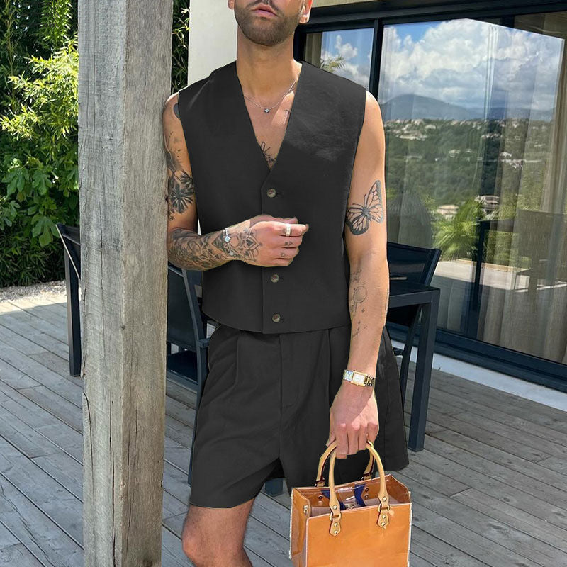 Ensemble élégant sans manches pour femmes avec shorts Chic und Stil
