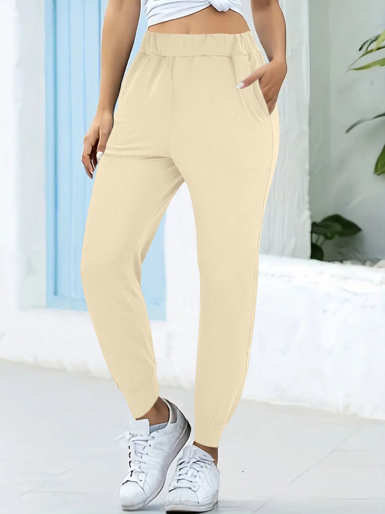 Pantalon de jogging confortable pour femmes avec taille élastique et poches pratiques Chic und Stil