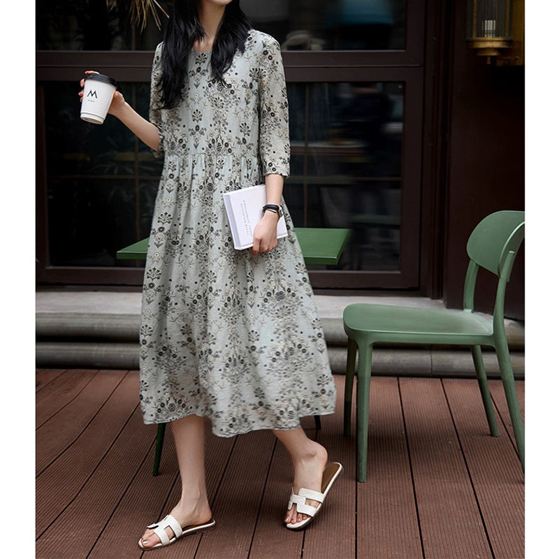 Robe maxi imprimée florale pour femmes Chic und Stil