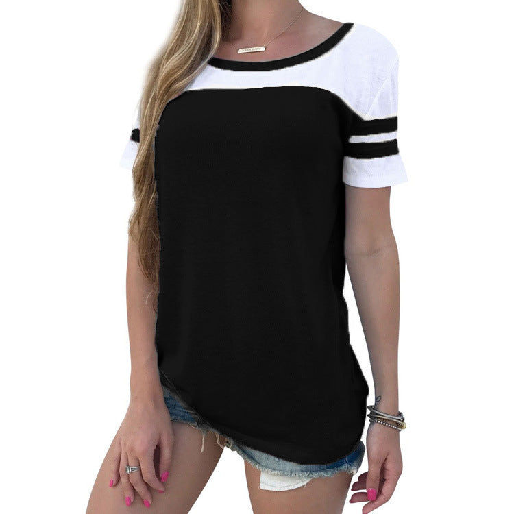 T-shirt de sport pour femmes avec un bloc de couleur moderne et une coupe décontractée Chic und Stil
