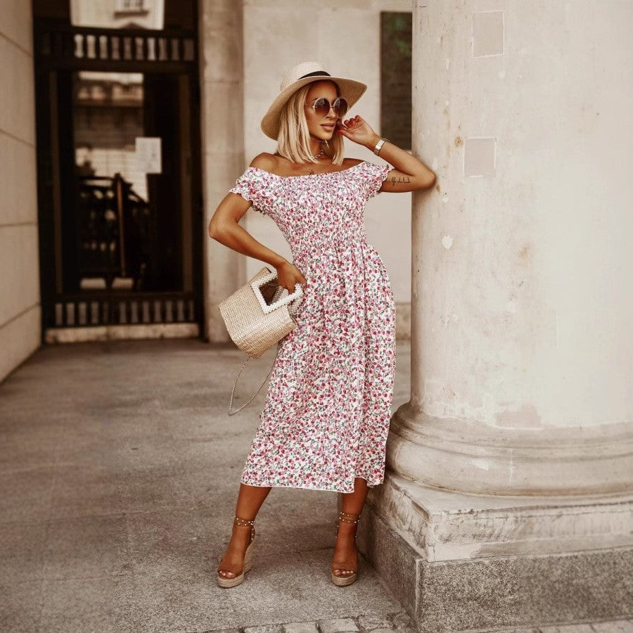 Chic and stylish off shoulder floral maxi dress for women