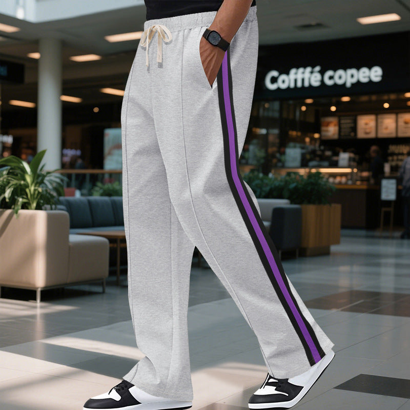 Men's casual leisure pants with contrasting side stripes Chic and Style