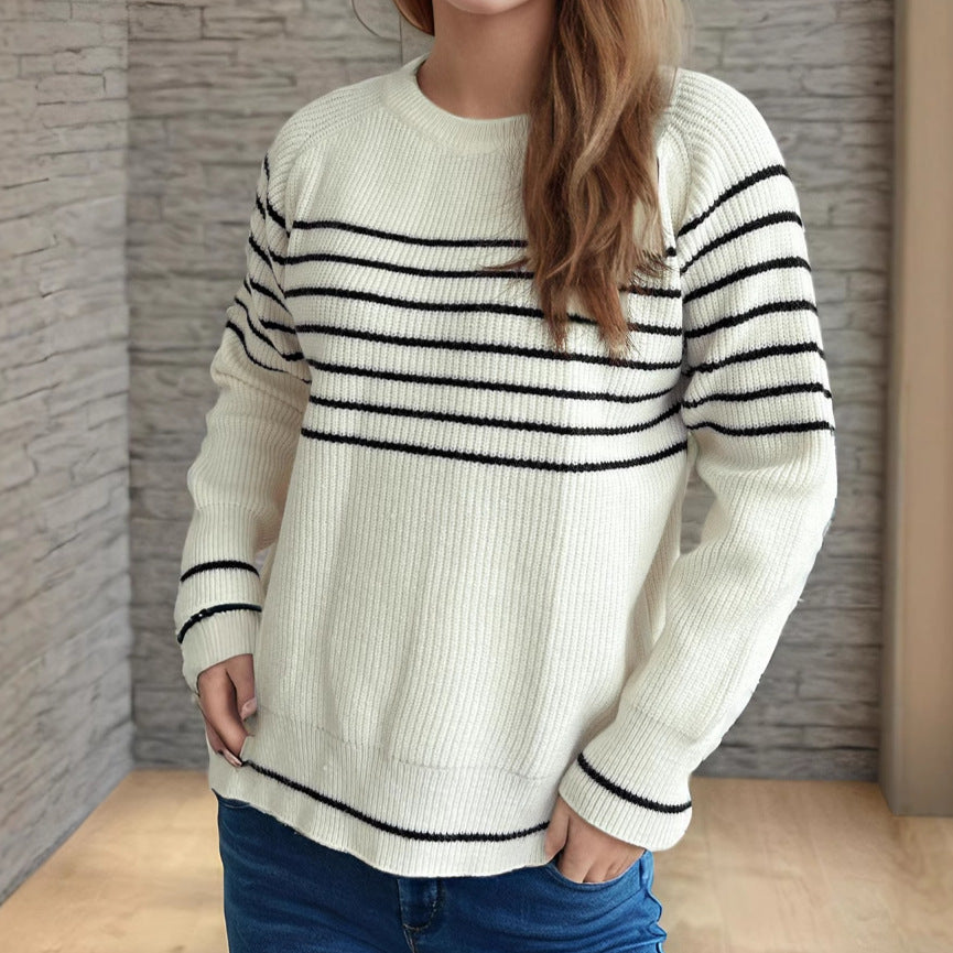 Pull décontracté pour femmes avec un motif rayé moderne et une coupe ample Chic und Stil